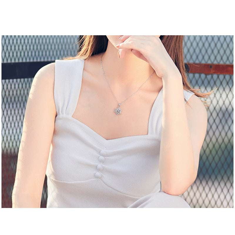 Moissanite Silver Necklace, Quality Necklace Online., Smart Silver Pendant - available at Sparq Mart