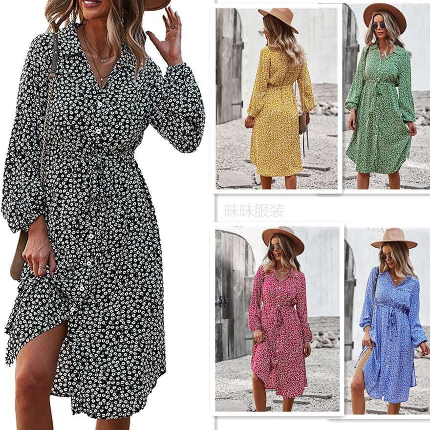 Long Sleeve Dress, Printed Midi Dress, Winter Fashion Dress - available at Sparq Mart