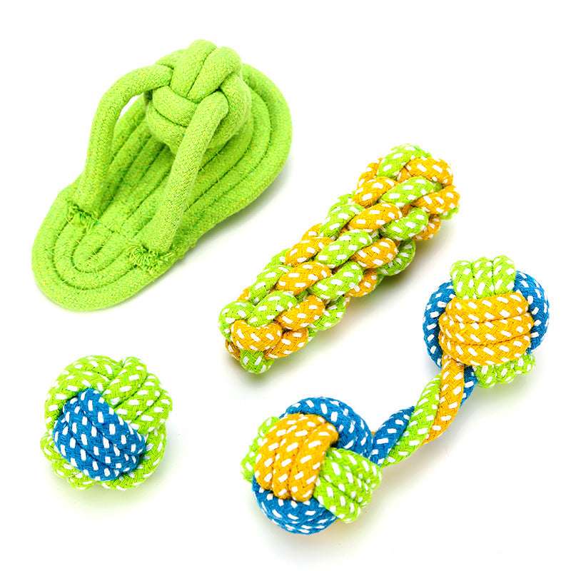 Bite-resistant Toy Set, Molar Rope Toy, Teeth Cleaning Rope - available at Sparq Mart