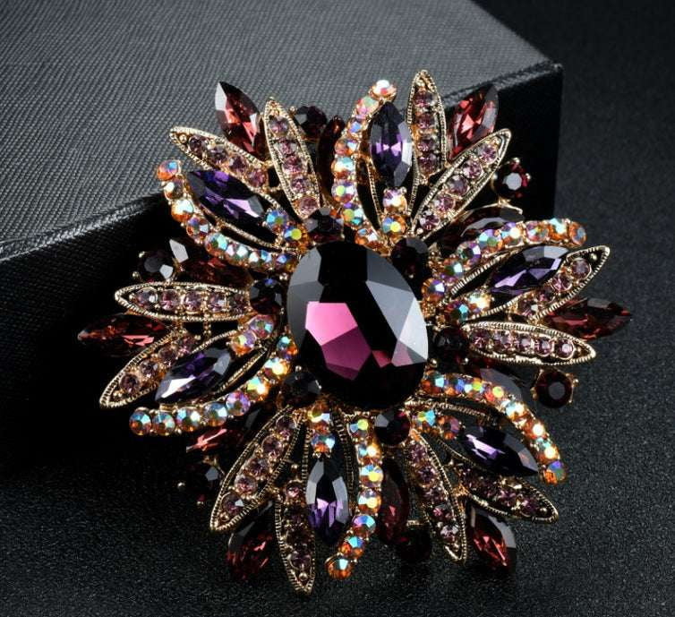 Elegant Brooch Accessory, Pearl Drip Pin, Rhinestone Flower Brooch - available at Sparq Mart