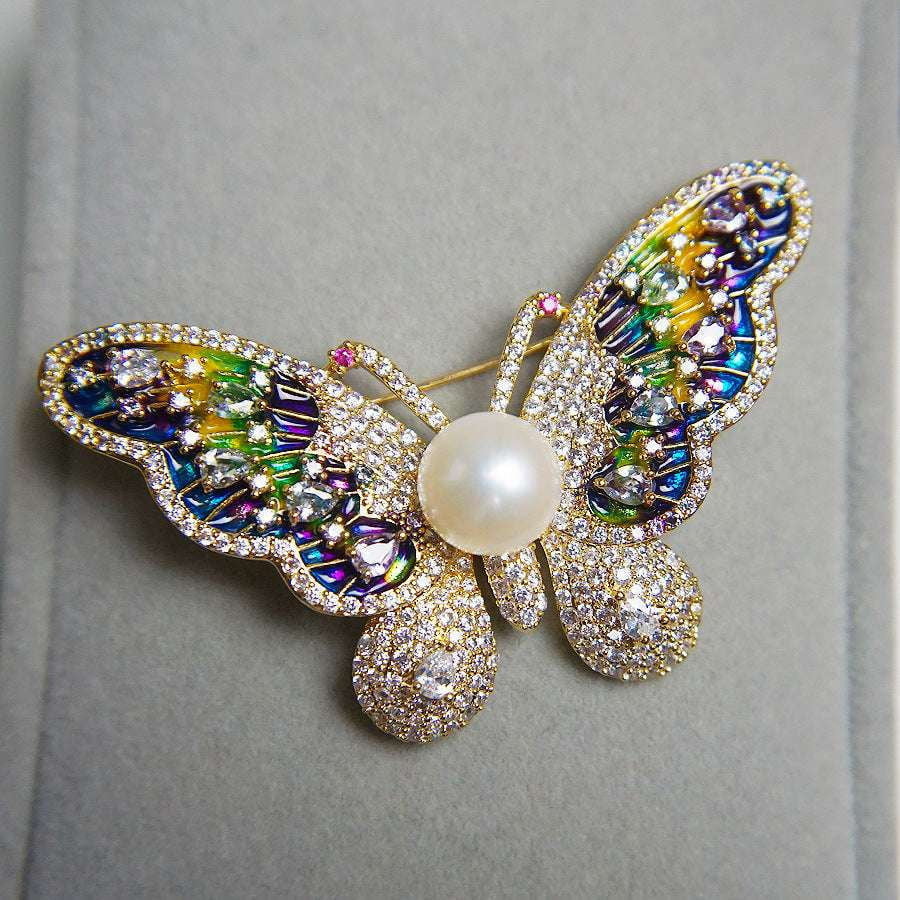 Butterfly Brooch Pin, Cubic Zirconia Wedding, Sweater Embellishment Accessory - available at Sparq Mart