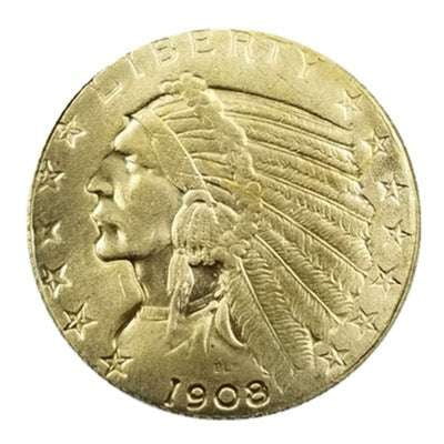 Antique Gold Coin, Indian Half Eagle, Rare Collectible Coin - available at Sparq Mart