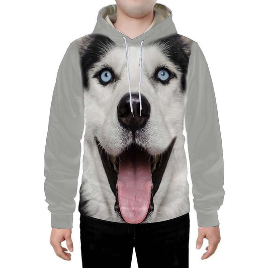 comfortable casual wear, digital dog sweatshirt, versatile polyester hoodie - available at Sparq Mart