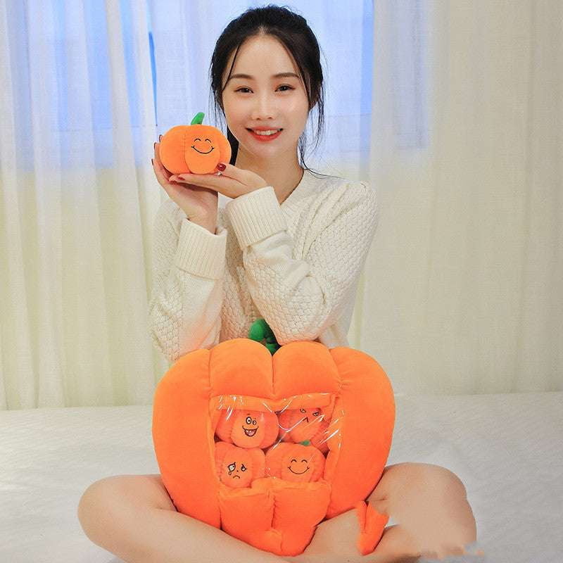 Cozy Doll Set, Plush Pumpkin Pillow, Pumpkin Hand Warmer - available at Sparq Mart