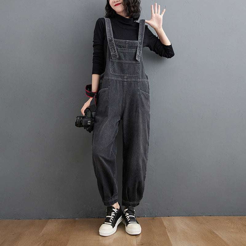 Comfortable High-Waist Overalls, Spring Casual Overalls, Women's Urban Overalls - available at Sparq Mart