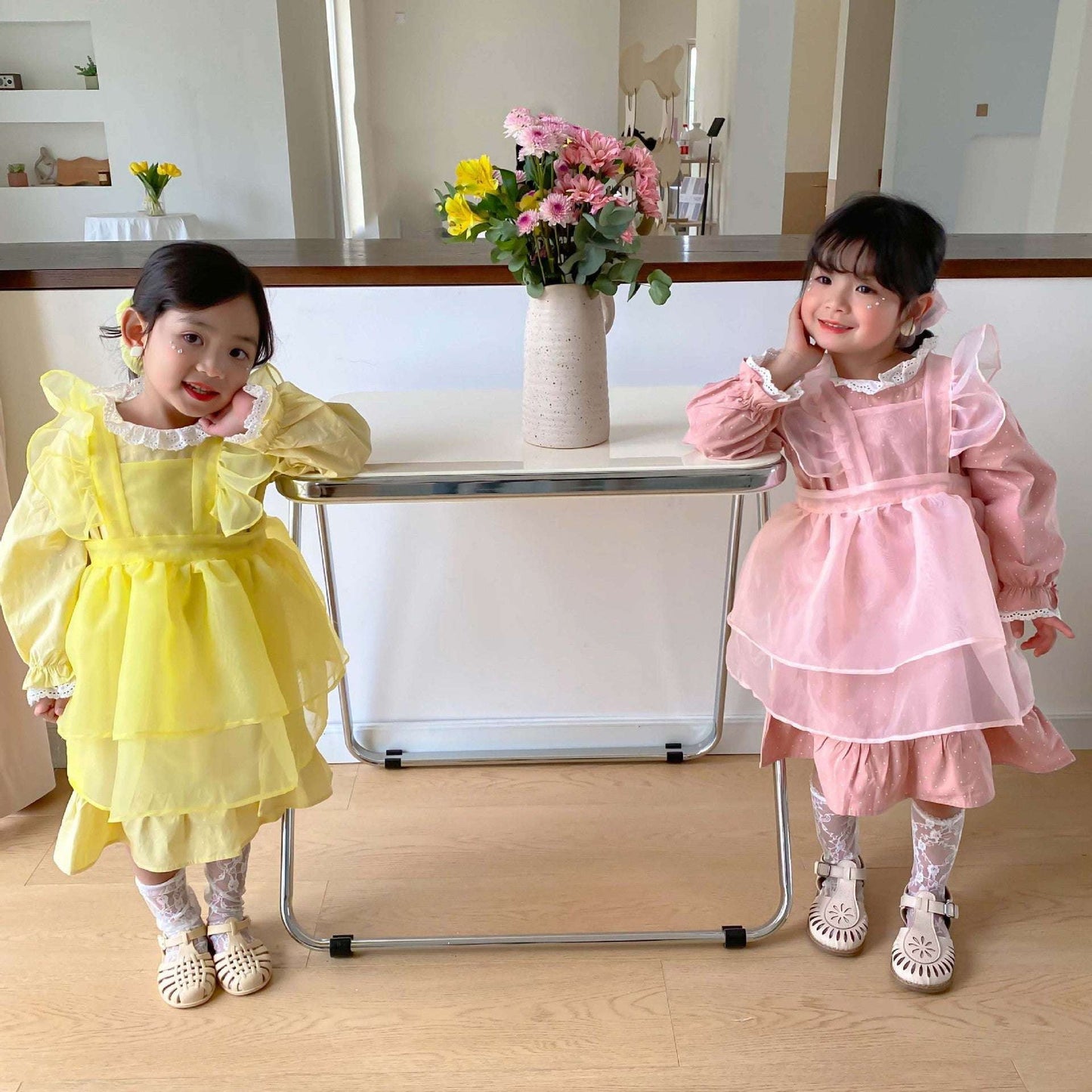 Girls Princess Dress, Organza Dress Kids, Ruffled Pink Dress - available at Sparq Mart