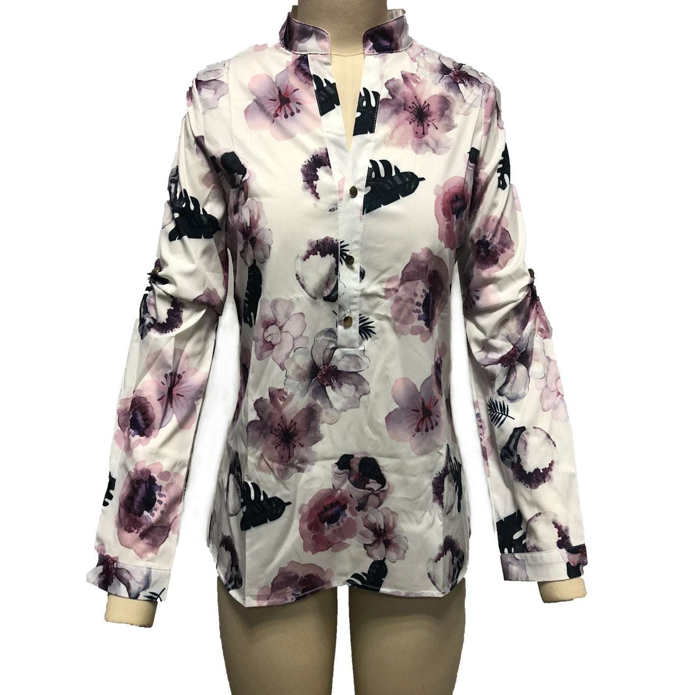 Chic Printed Button Shirt, Long Sleeve Fashion Top, Women's Casual Printed Shirt - available at Sparq Mart