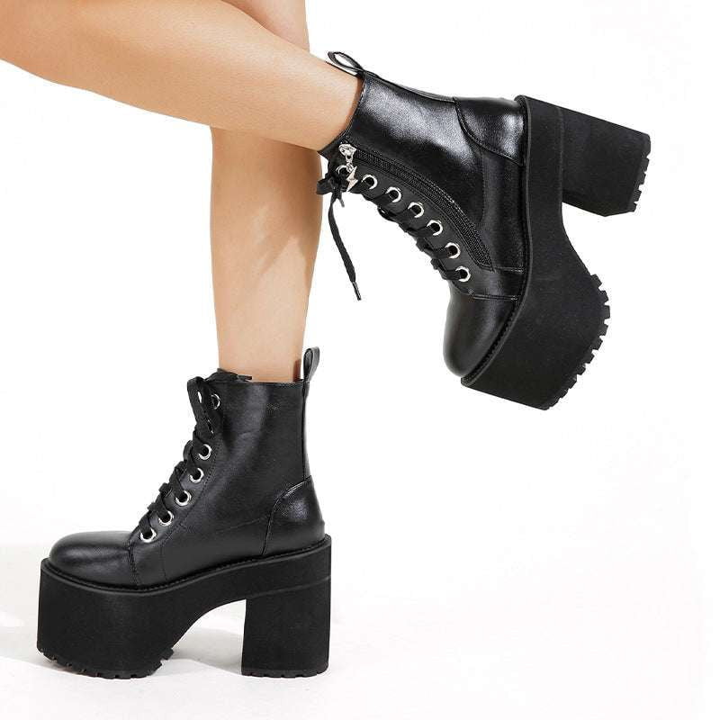 Chunky Heel Boots, Fashionable Ankle Boots, Martin Boots Women - available at Sparq Mart