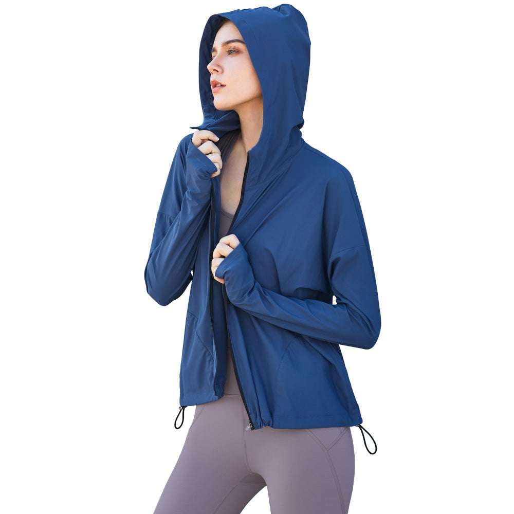 Hooded Gym Tracksuit Set, Ladies Gym Zippered Outfit, Women's Fitness Gym Suit - available at Sparq Mart