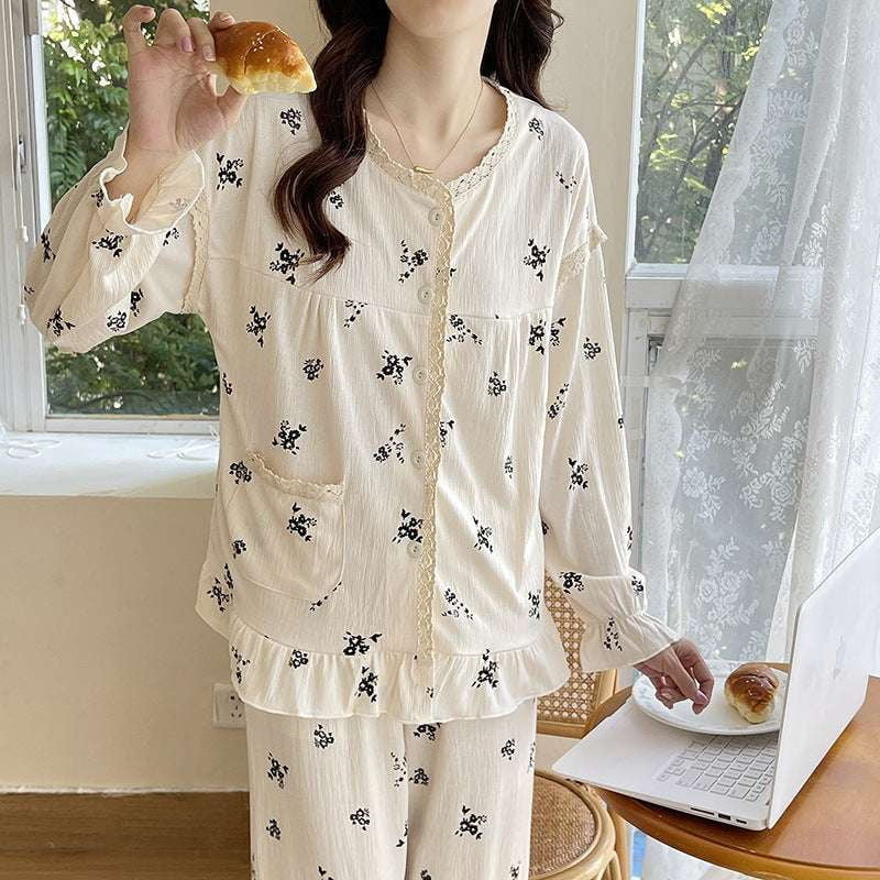 cotton pajama set, cozy sleepwear women, double layer pajamas - available at Sparq Mart