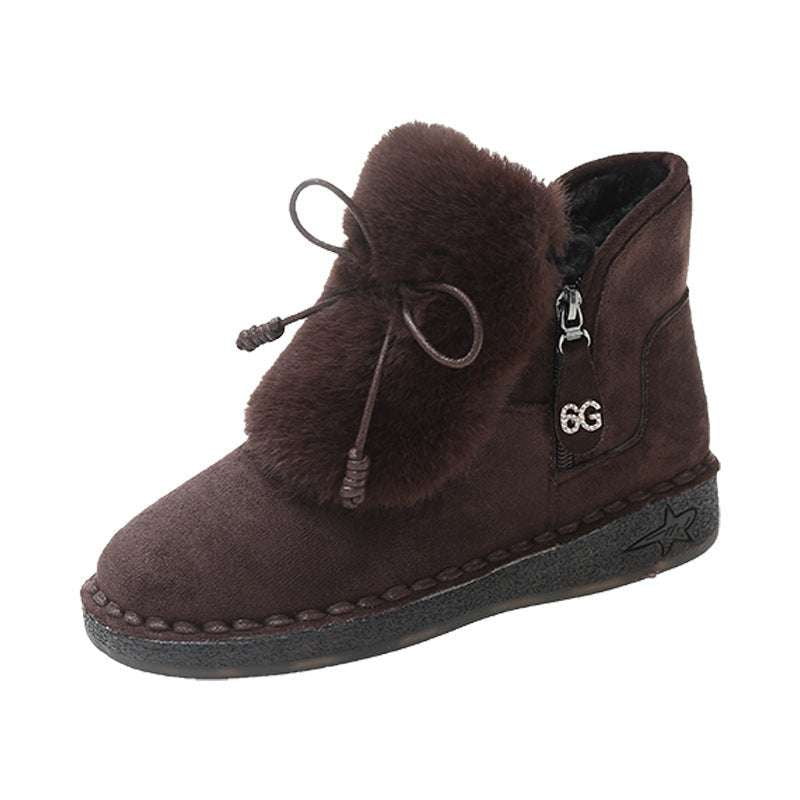 Suede Snow Boots, Thick Cotton Shoes, Warm Winter Footwear - available at Sparq Mart