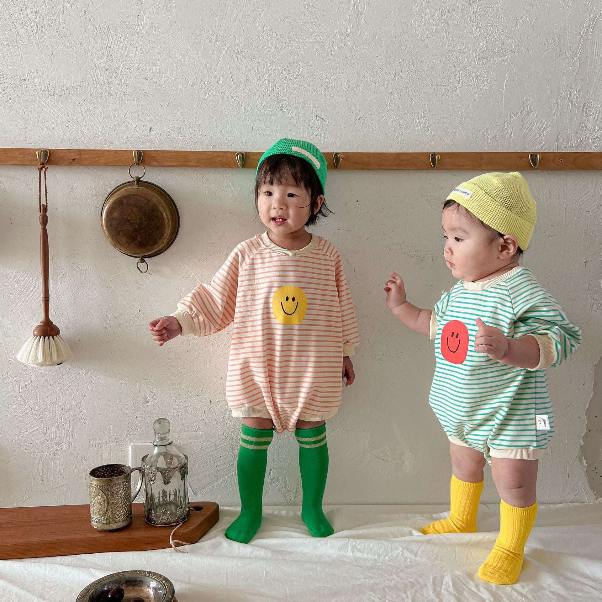 Infant Cotton Rompers, Long Sleeve Rompers, Unisex Baby Outfits - available at Sparq Mart