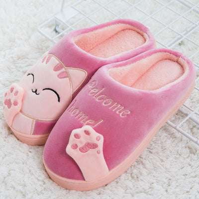 cartoon cat slippers, non-slip house shoes, warm indoor footwear - available at Sparq Mart