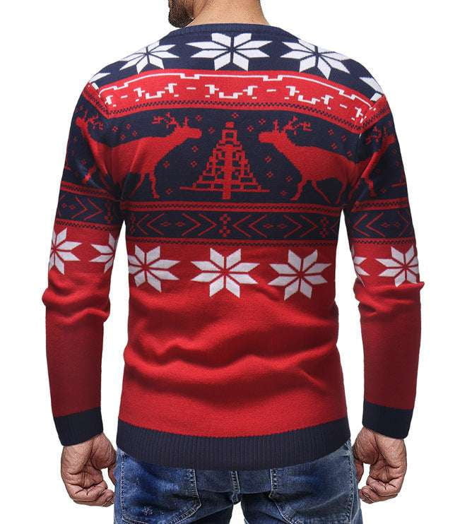 Cozy Christmas Sweater, L M XL XXL, Red Black Fawn Sweater - available at Sparq Mart