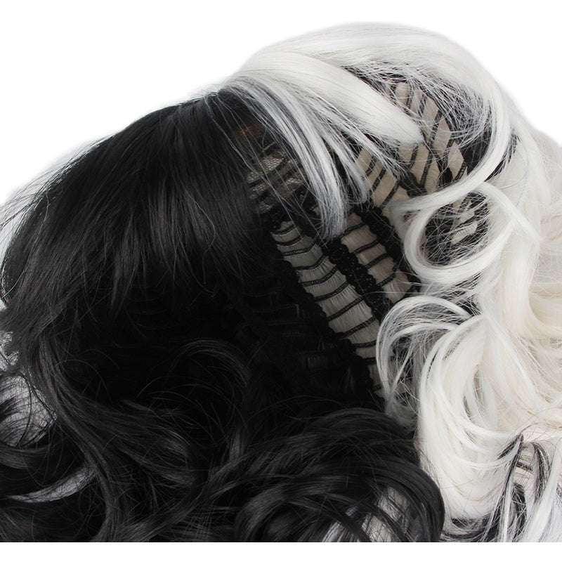 Cruella cosplay wig, Halloween party wig, short curly costume - available at Sparq Mart