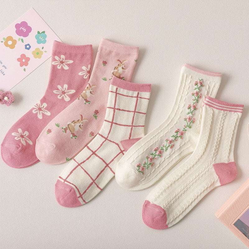 cute flower socks, Japanese cartoon socks, women's novelty socks - available at Sparq Mart