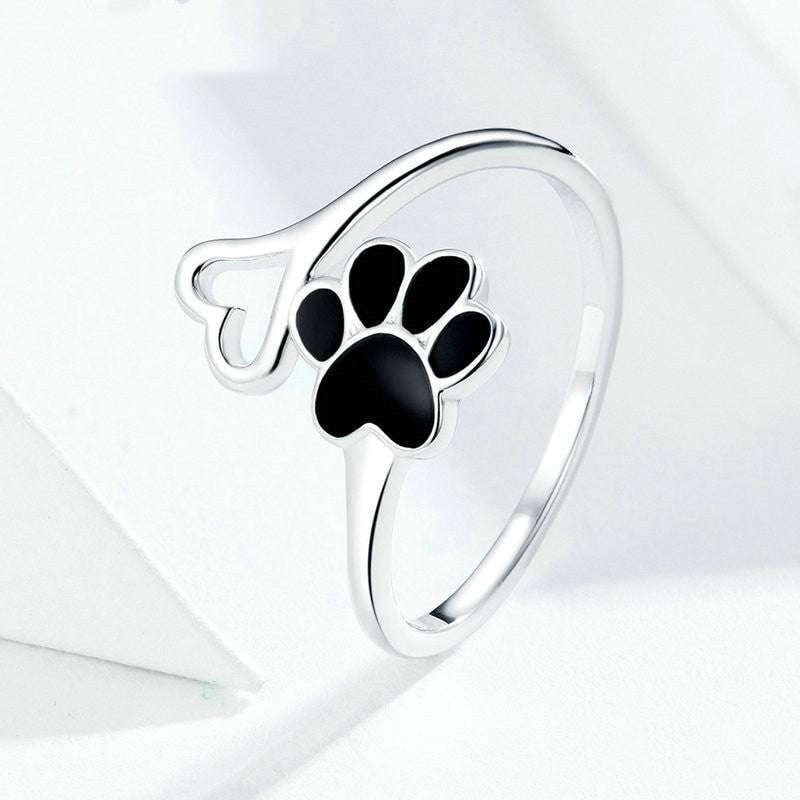 Dog Paw Ring, S925 Silver Ring, Sterling Silver Paw - available at Sparq Mart