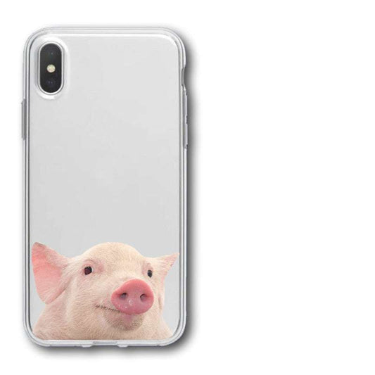 Cute Piggy Mobile Phone Case, Sparq Mart, Transparent Soft Cover - available at Sparq Mart