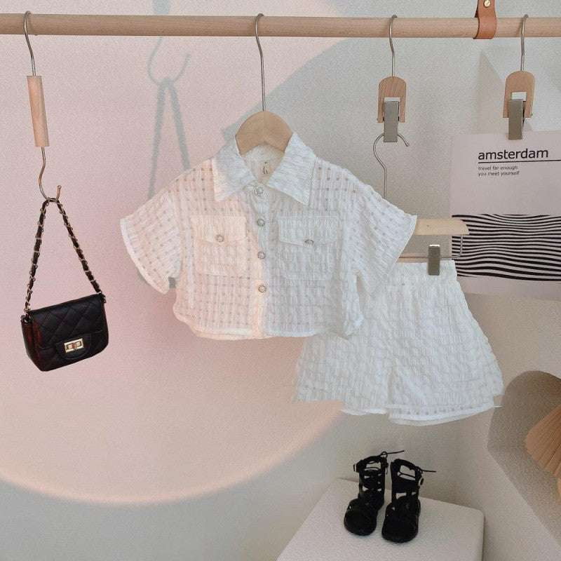 Baby Girl Shirt, Plaid Baby Outfit, Summer Cotton Babywear - available at Sparq Mart