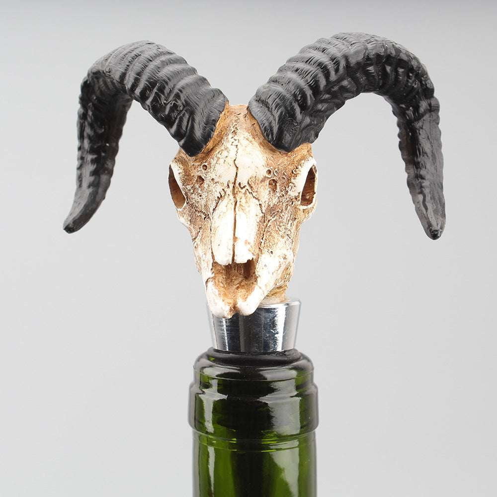 Buffalo Skull Decor, Skull Bottle Stopper, Unique Wine Accessory - available at Sparq Mart