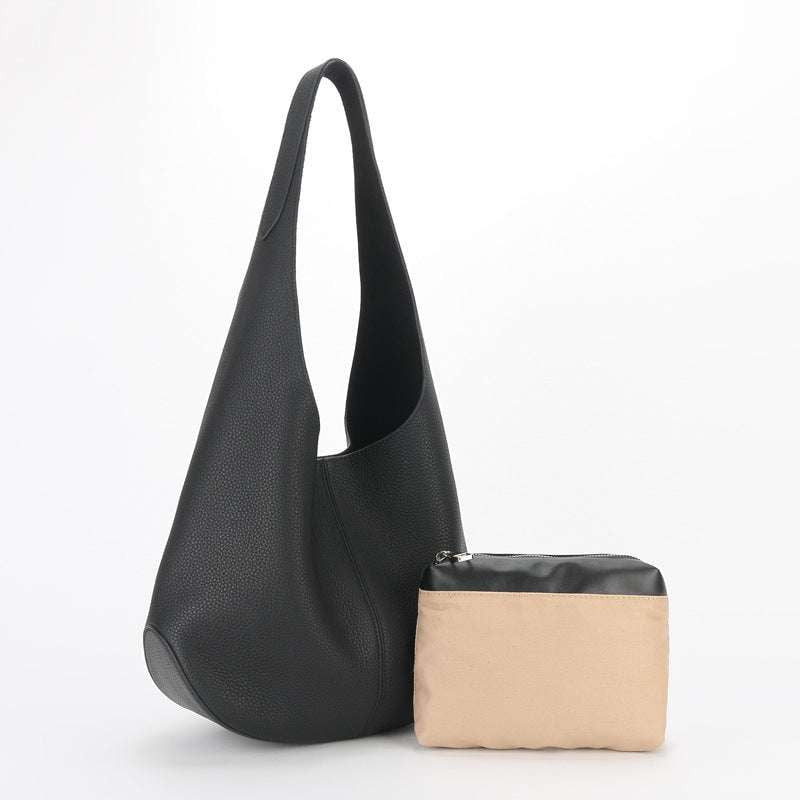 Designer Leather Tote, Magnetic Buckle Satchel, Stylish Medium Handbag - available at Sparq Mart