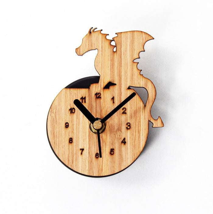 decorative wall timepiece, dragon bamboo clock, magnetic fridge clock - available at Sparq Mart