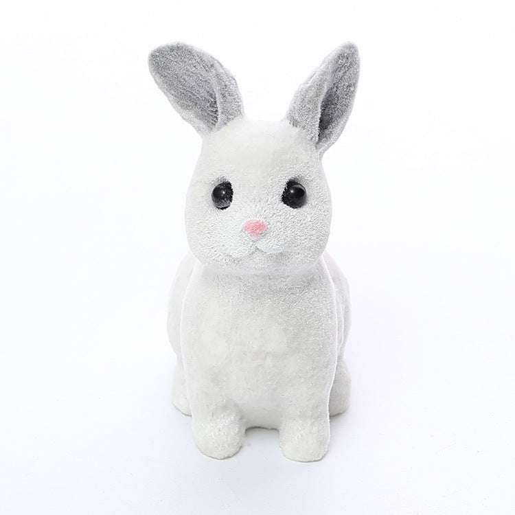 Easter plush rabbit, resin ornaments, white - available at Sparq Mart