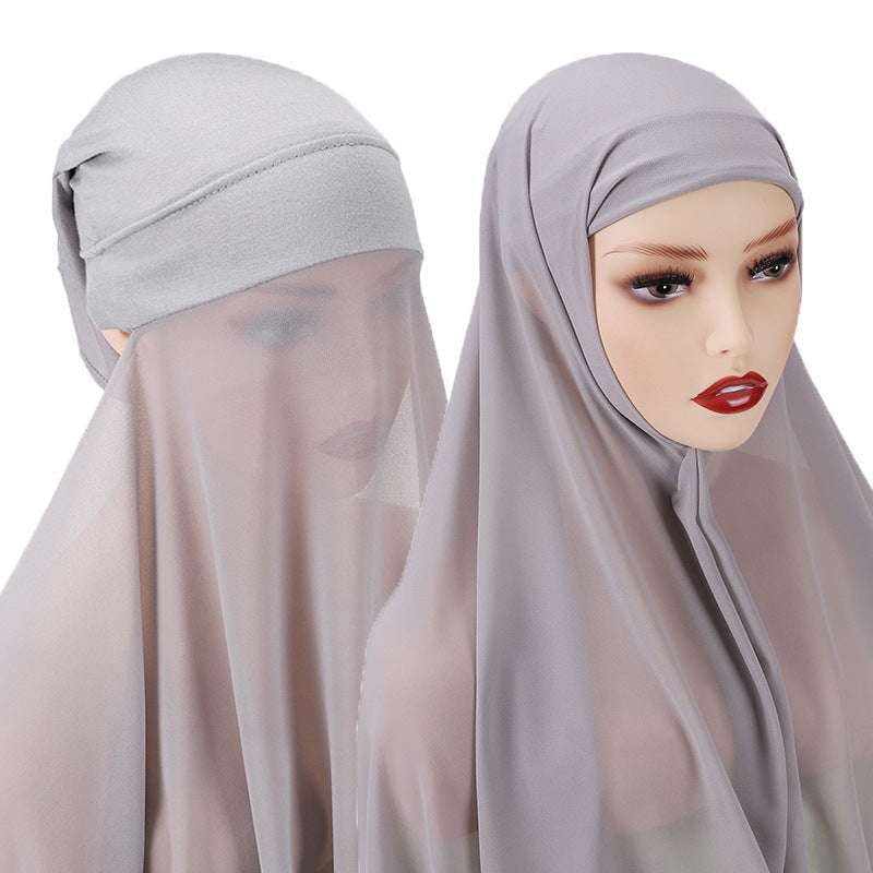 chiffon scarf set, ladies elegant turban, muslim turban scarf - available at Sparq Mart