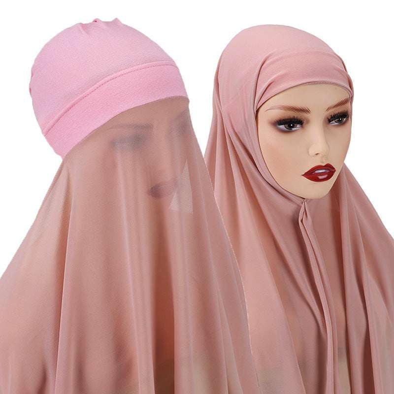 chiffon scarf set, ladies elegant turban, muslim turban scarf - available at Sparq Mart