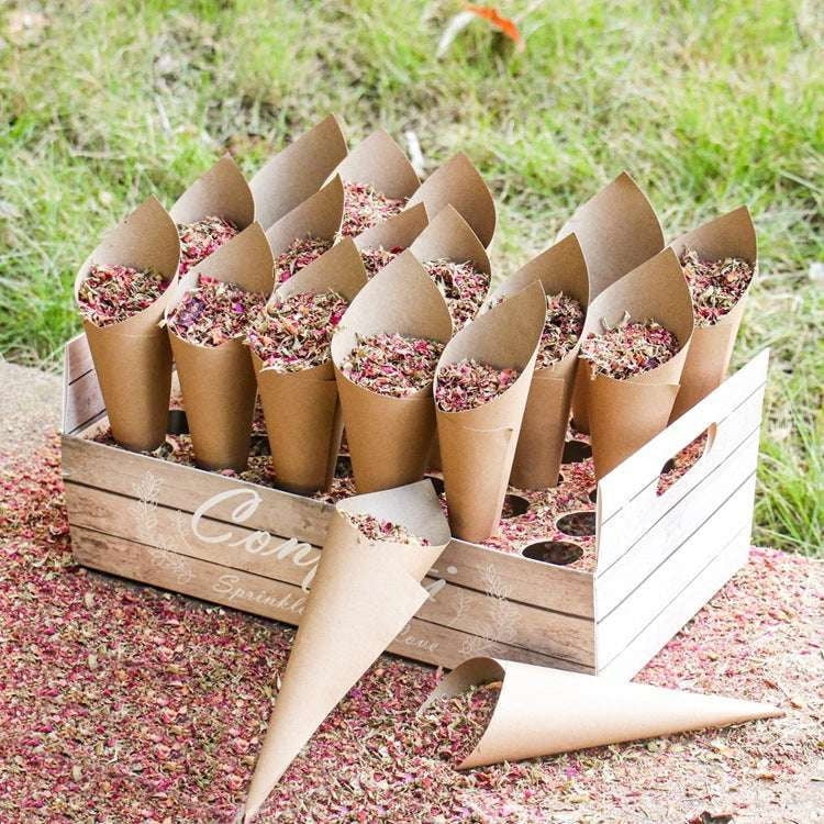 Confetti Cone Display, Kraft Paper Decor, Wedding Stationery Accessories - available at Sparq Mart