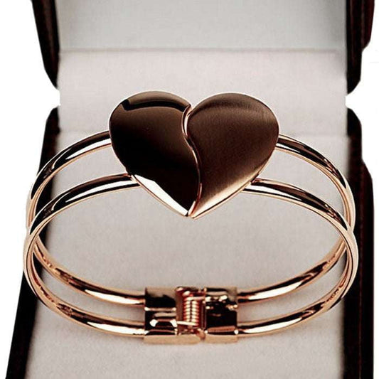 Elegant Ladies Jewelry, Frosted Heart Bracelet, Women's Charm Bracelet - available at Sparq Mart