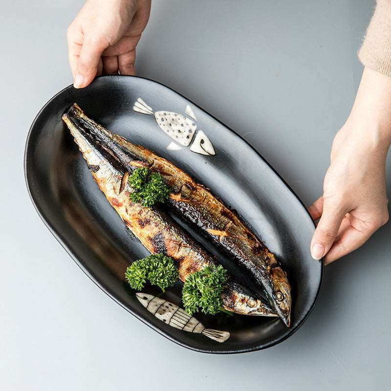 Decorative Fish Plate, Fish Design Plate, Hand-Painted Dinnerware - available at Sparq Mart