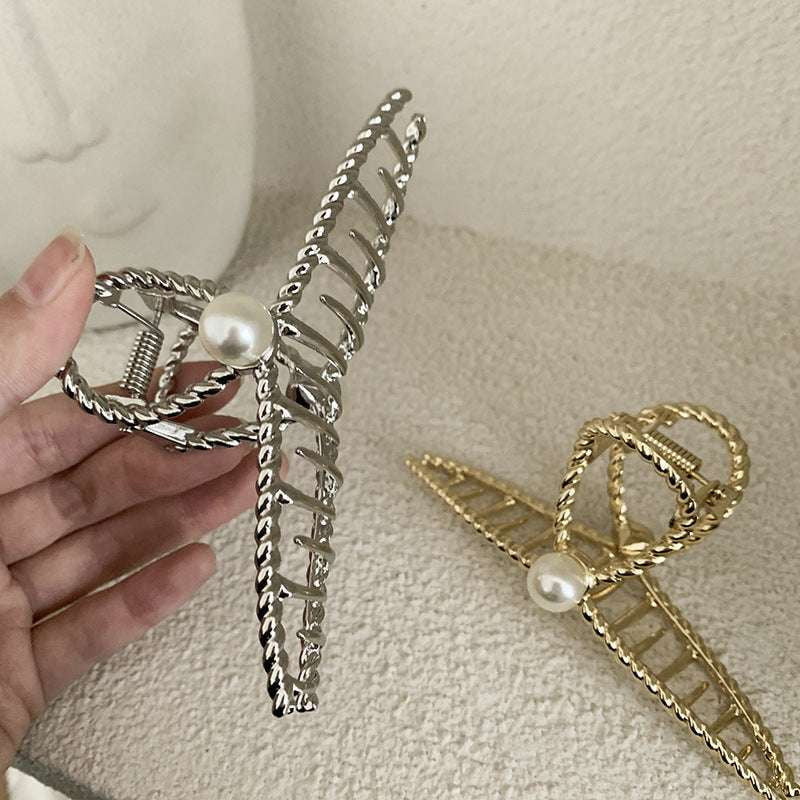 Metal Hairpin Fashion, Pearl Hairpin Fashion, Twist Cross Hairpin - available at Sparq Mart