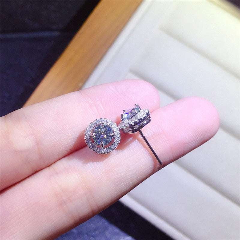 Elegant Bridal Jewelry, Fashion Earrings Women, Moissanite Diamond Studs - available at Sparq Mart