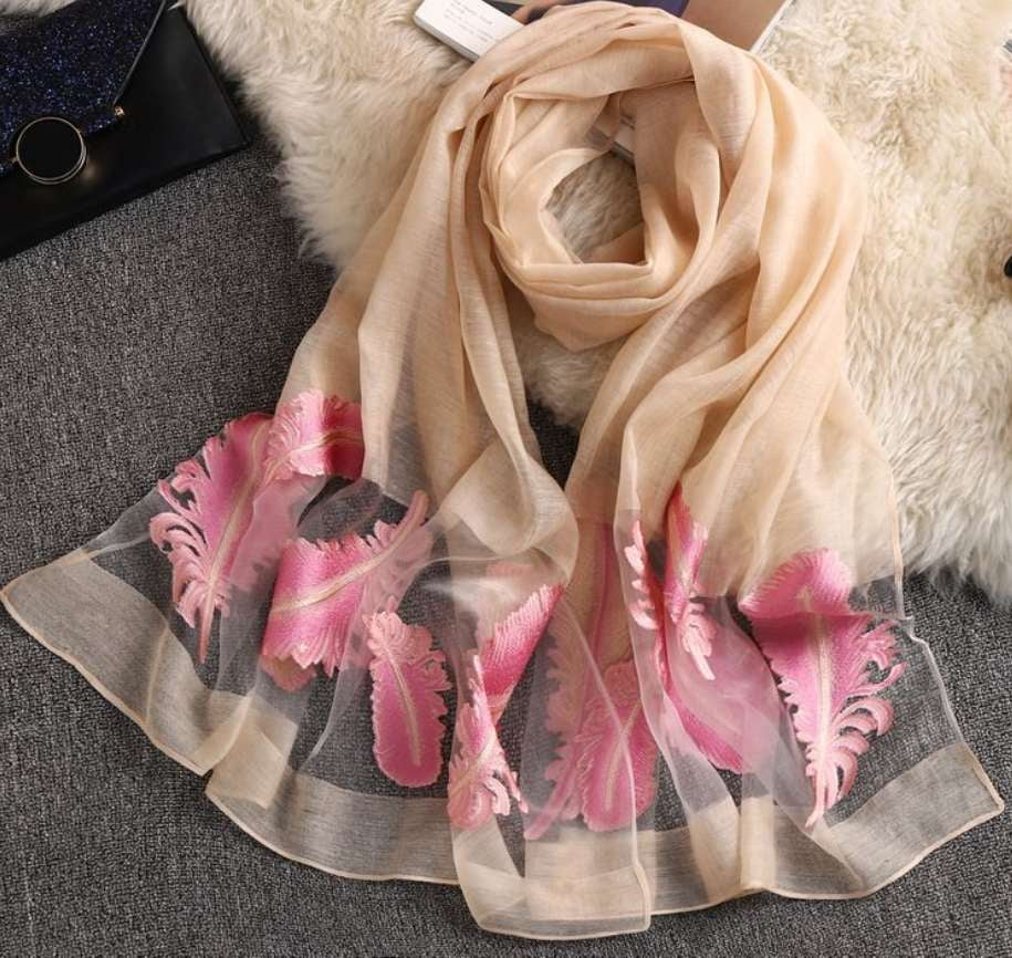 Beach Scarf Sunscreen, Fashion Sun Protection, Silk Organza Scarf - available at Sparq Mart