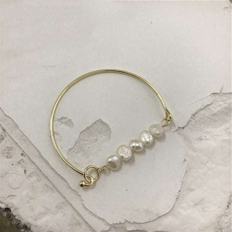 Elegant Pearl Accessory, Gold-Plated Fashion Bracelet, Korean Commuter Bracelet - available at Sparq Mart