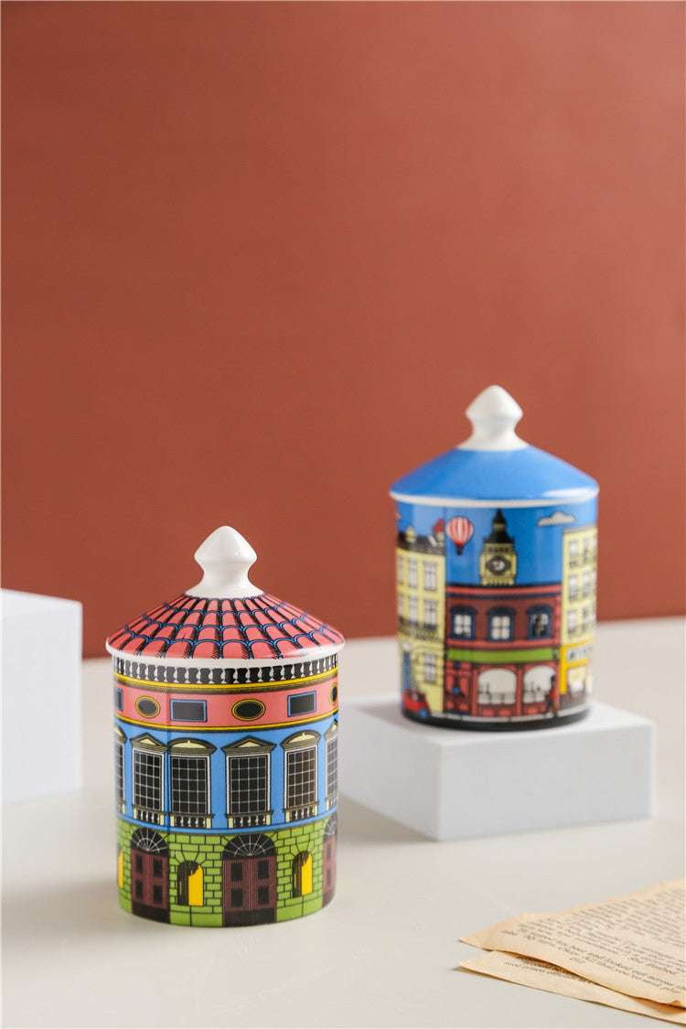 Aromatherapy Candle Decor, Colorful Porcelain Jar, Italian Style Candlestick - available at Sparq Mart