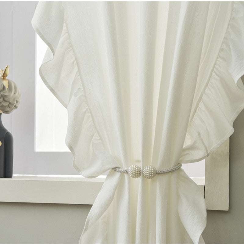 luxury curtain styles, ruffled blackout curtain, semi blackout fabric - available at Sparq Mart