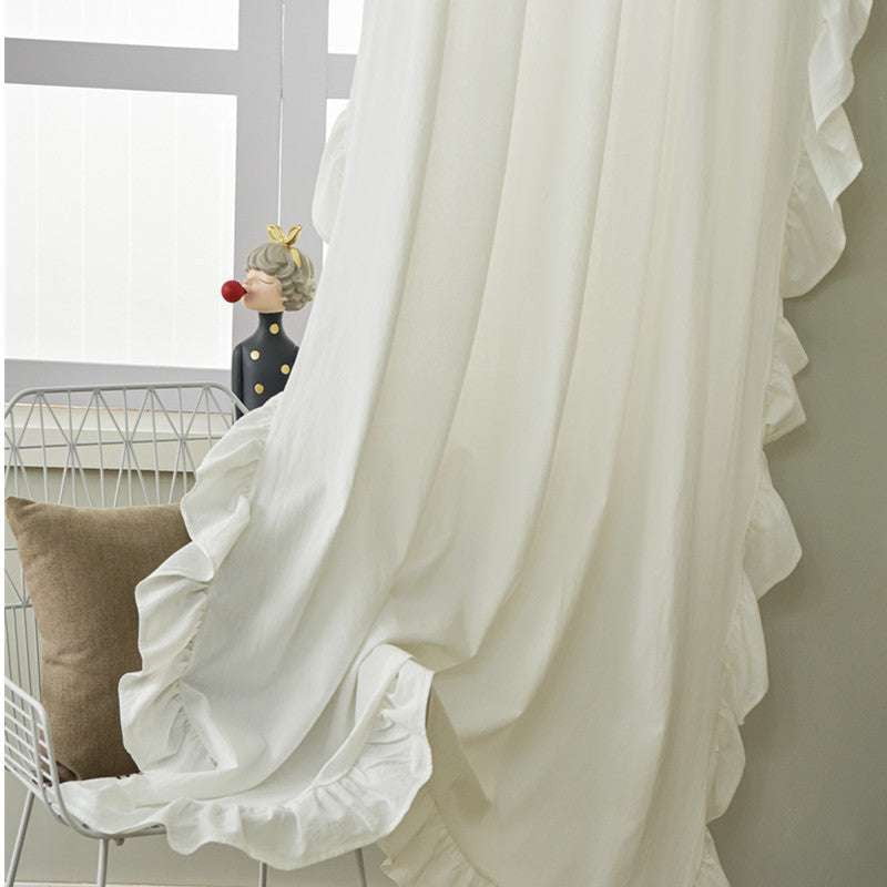 luxury curtain styles, ruffled blackout curtain, semi blackout fabric - available at Sparq Mart