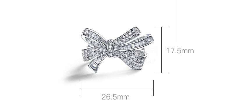 Dainty Ring Accessory, Elegant Bow Ring, Silver Hand Jewelry - available at Sparq Mart