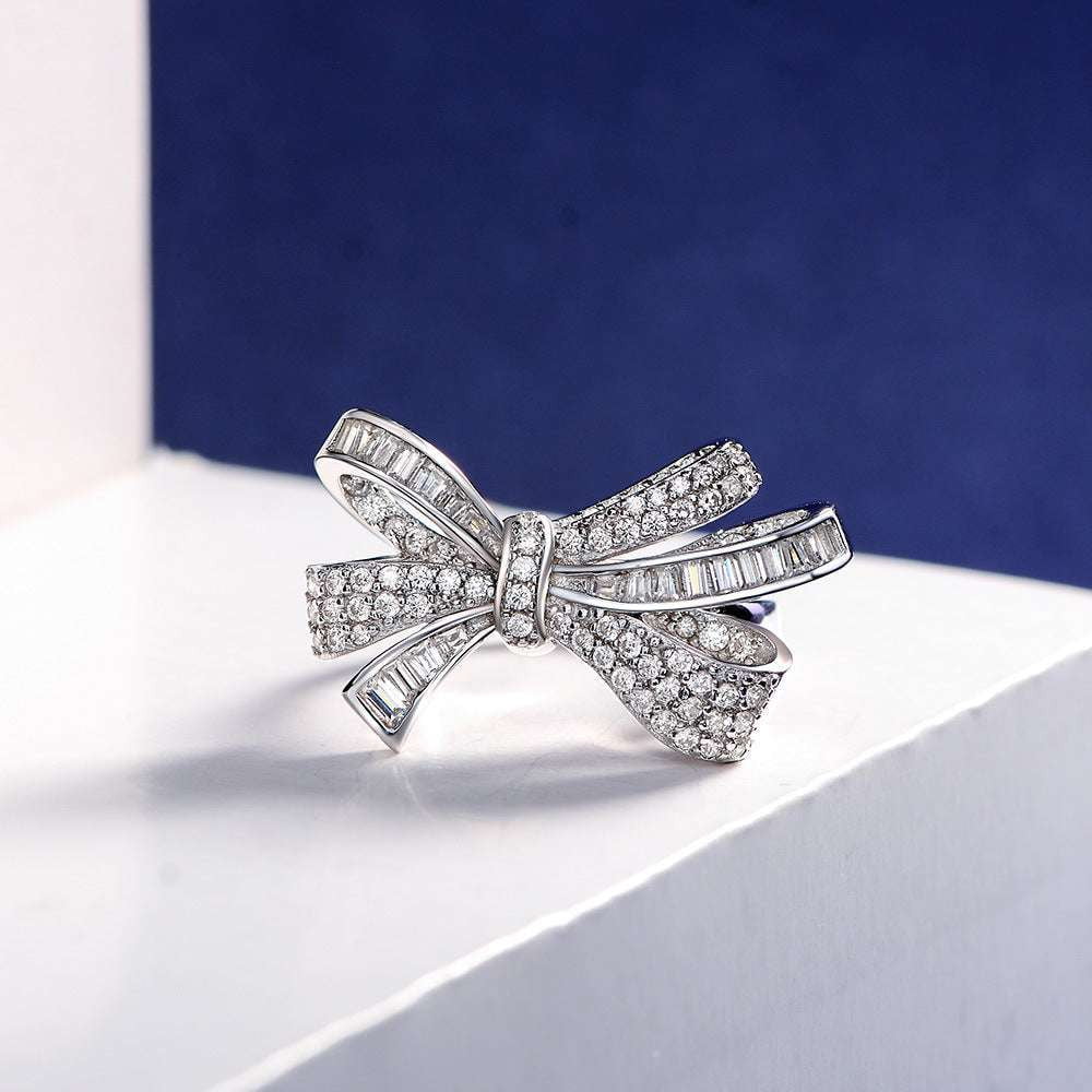 Dainty Ring Accessory, Elegant Bow Ring, Silver Hand Jewelry - available at Sparq Mart