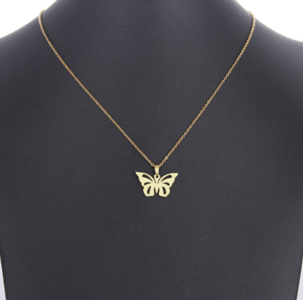 Elegant Butterfly Necklace, Silver and Gold Butterfly Necklace, Stainless Steel Butterfly Necklace - available at Sparq Mart