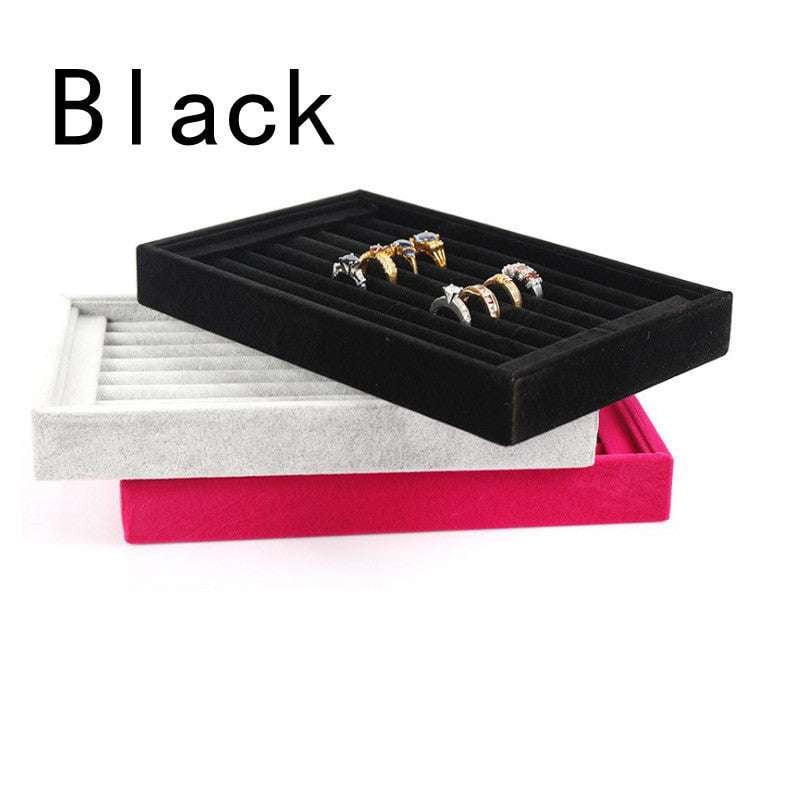 Ring Display Box, Stud Earring Holder, Velvet Jewelry Tray - available at Sparq Mart