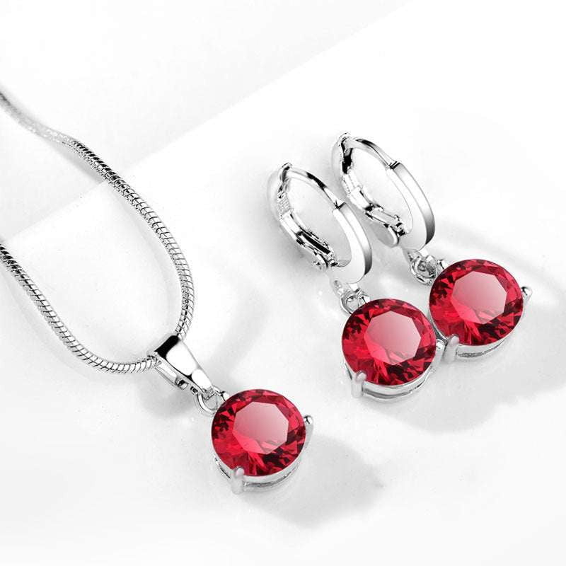 Elegant Jewelry Set, Gemstone Necklace Set, Water Drop Earrings - available at Sparq Mart