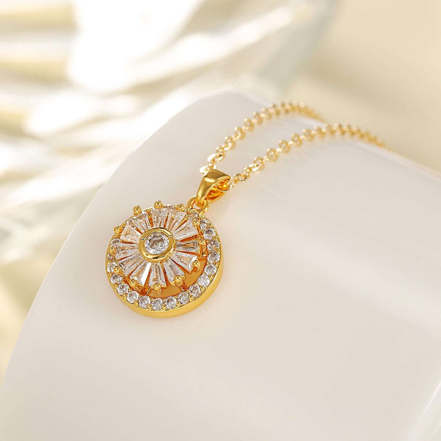 Elegant Pendant Chain, Fashion Pendant Necklace, Zircon Collar Pendant - available at Sparq Mart