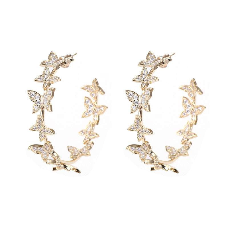 Circle Earrings Women, Round Earring Jewelry, Zircon Hoop Earrings - available at Sparq Mart