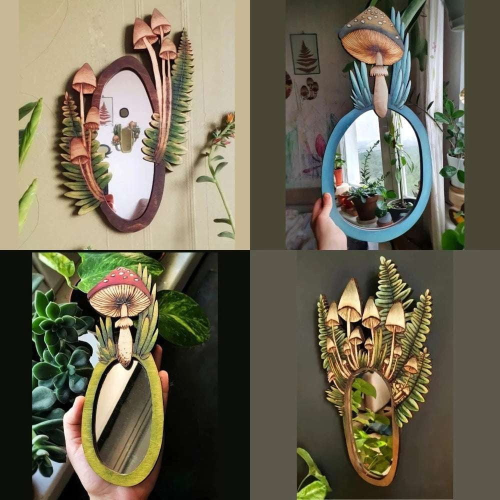 Decorative Outdoor Mirrors, Enchanted Forest Decor, Mushroom Garden Mirror - available at Sparq Mart