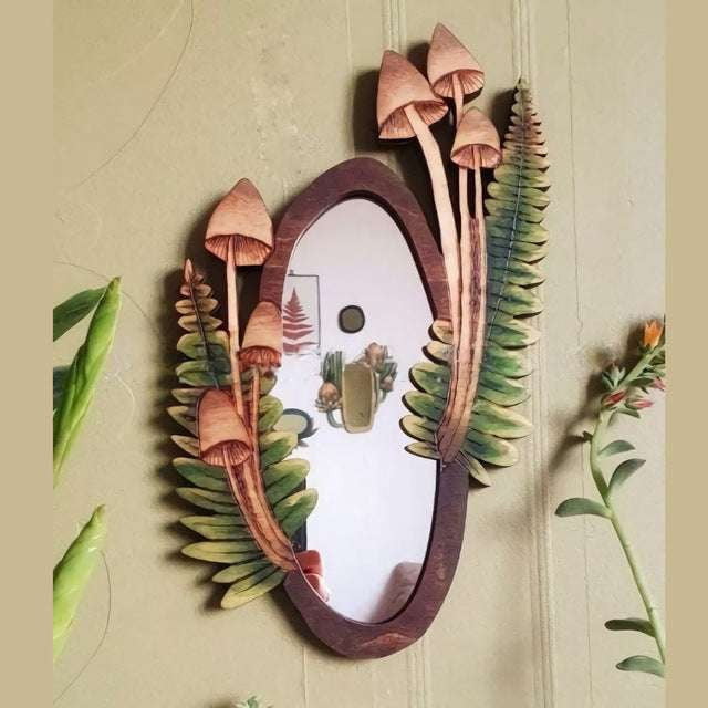 Decorative Outdoor Mirrors, Enchanted Forest Decor, Mushroom Garden Mirror - available at Sparq Mart