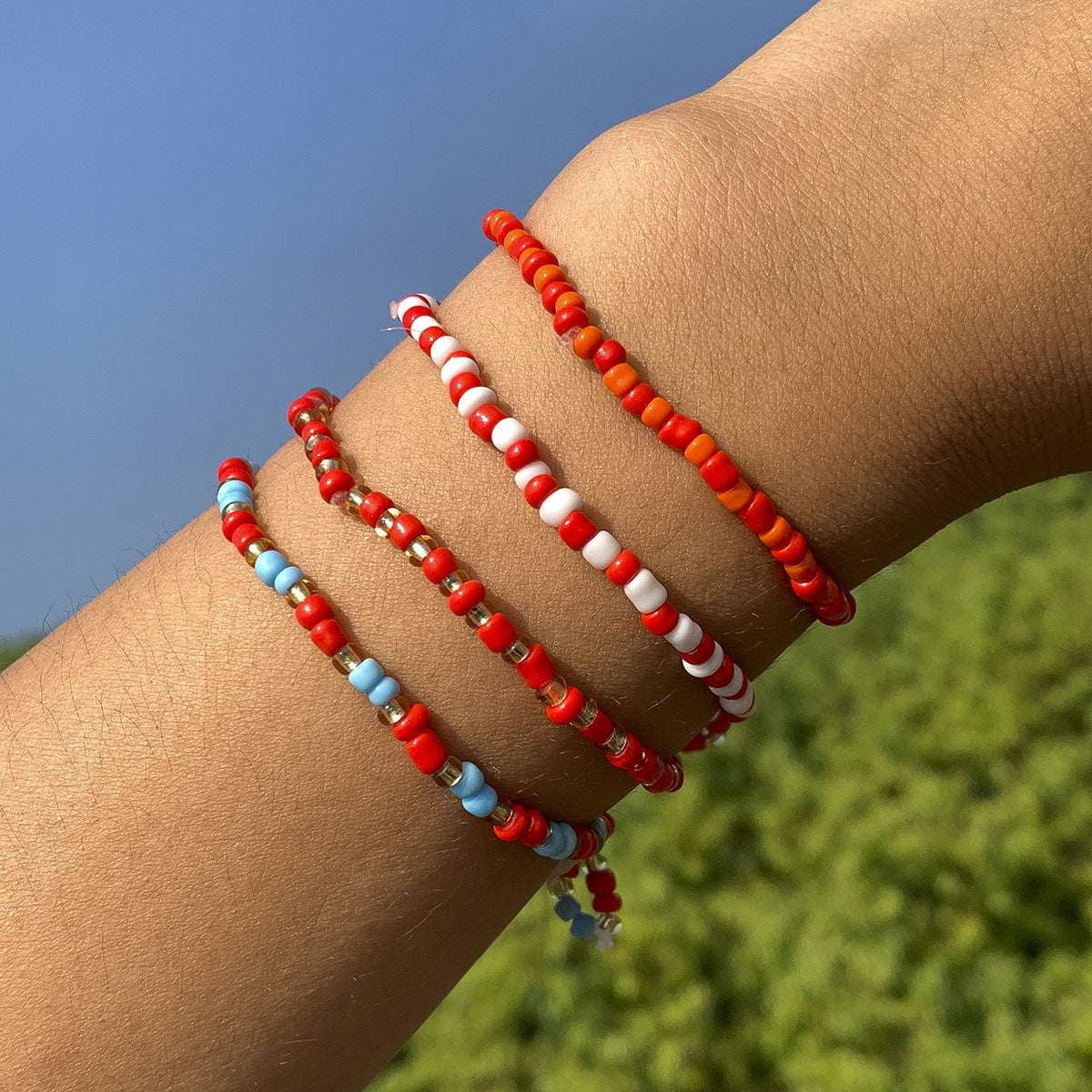 Colorful Bead Jewelry, Ethnic Beaded Bracelet, Stacked Bracelet Women - available at Sparq Mart