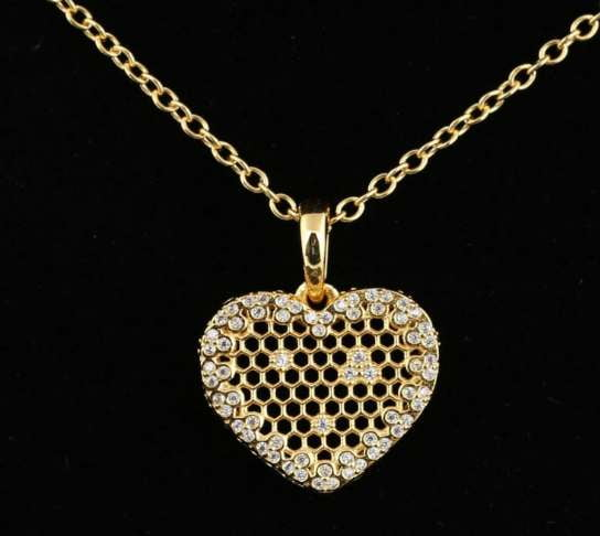 Handcrafted Honeycomb Necklace, Silver Pendant Jewelry, Unique Beehive Charm - available at Sparq Mart